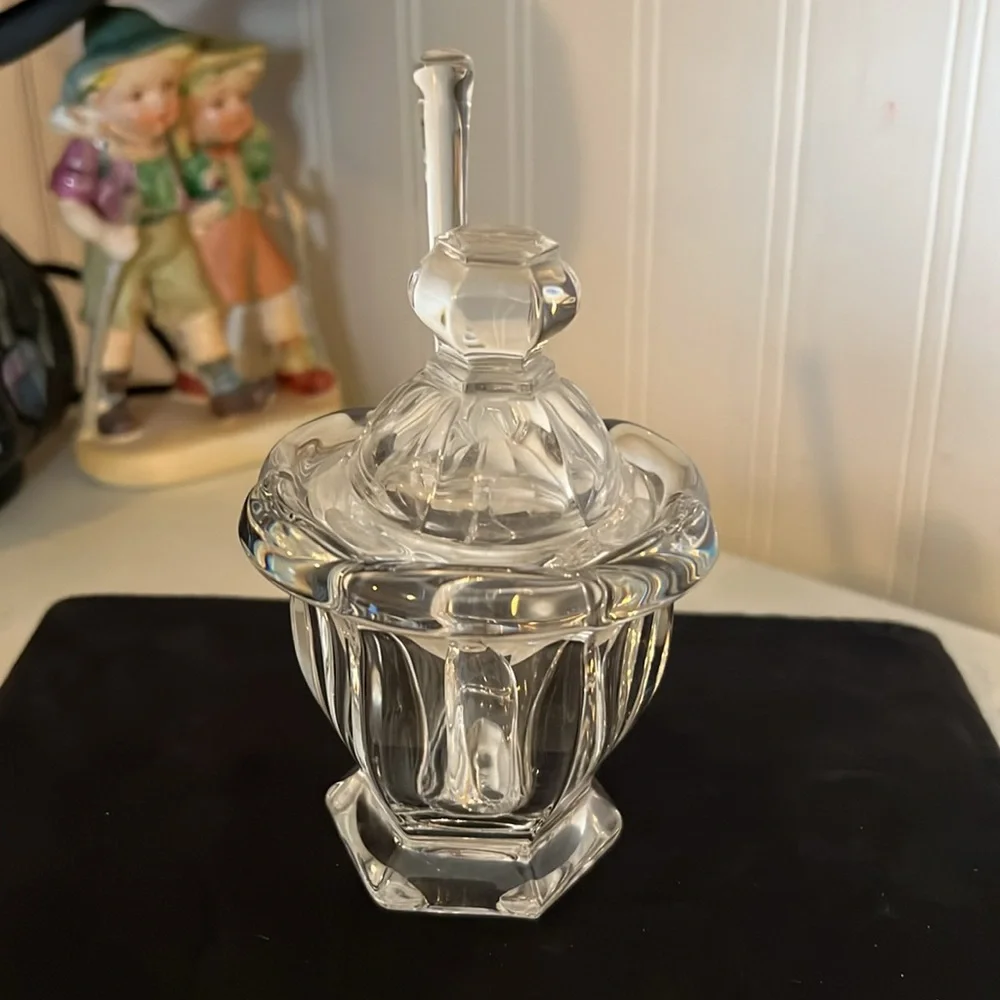 Baccarat crystal jam jar lid & spoon